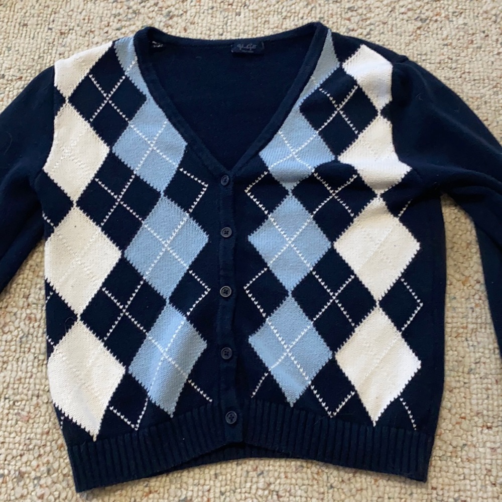 Brandy Melville argyle print cardigan sweater